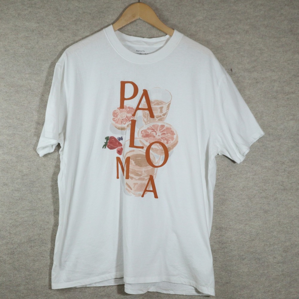 Abercrombie & Fitch Paloma Graphic Tee Medium White Modern Cocktail Print Shirt